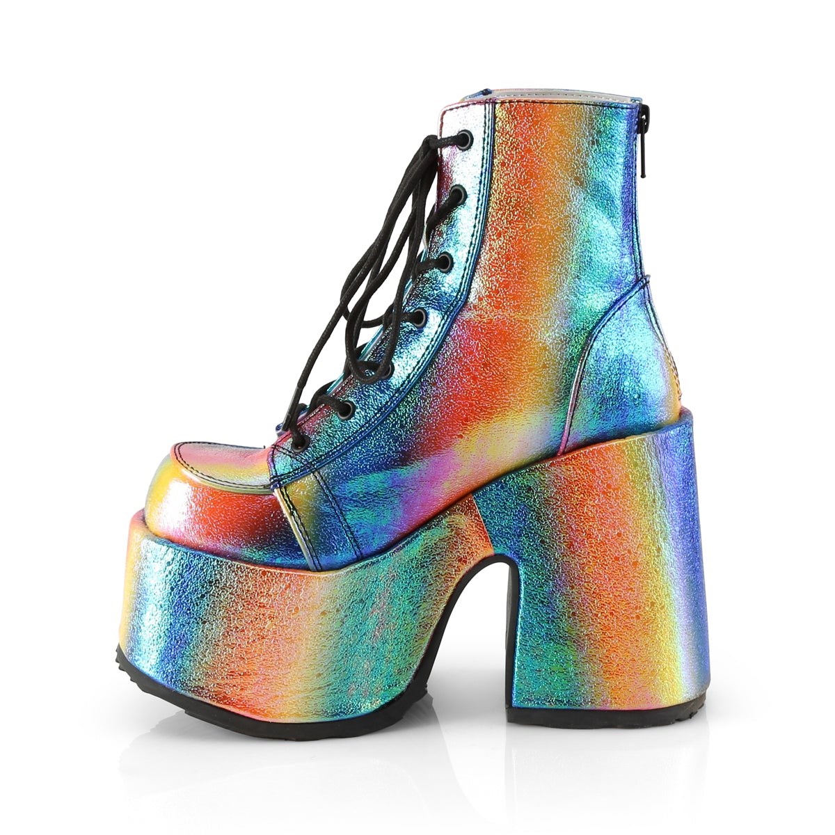 Demonia Camel-203 Rainbow Iridescent Vegan Bőr Női Bokacsizma Színes | RSZC-Ⅺ