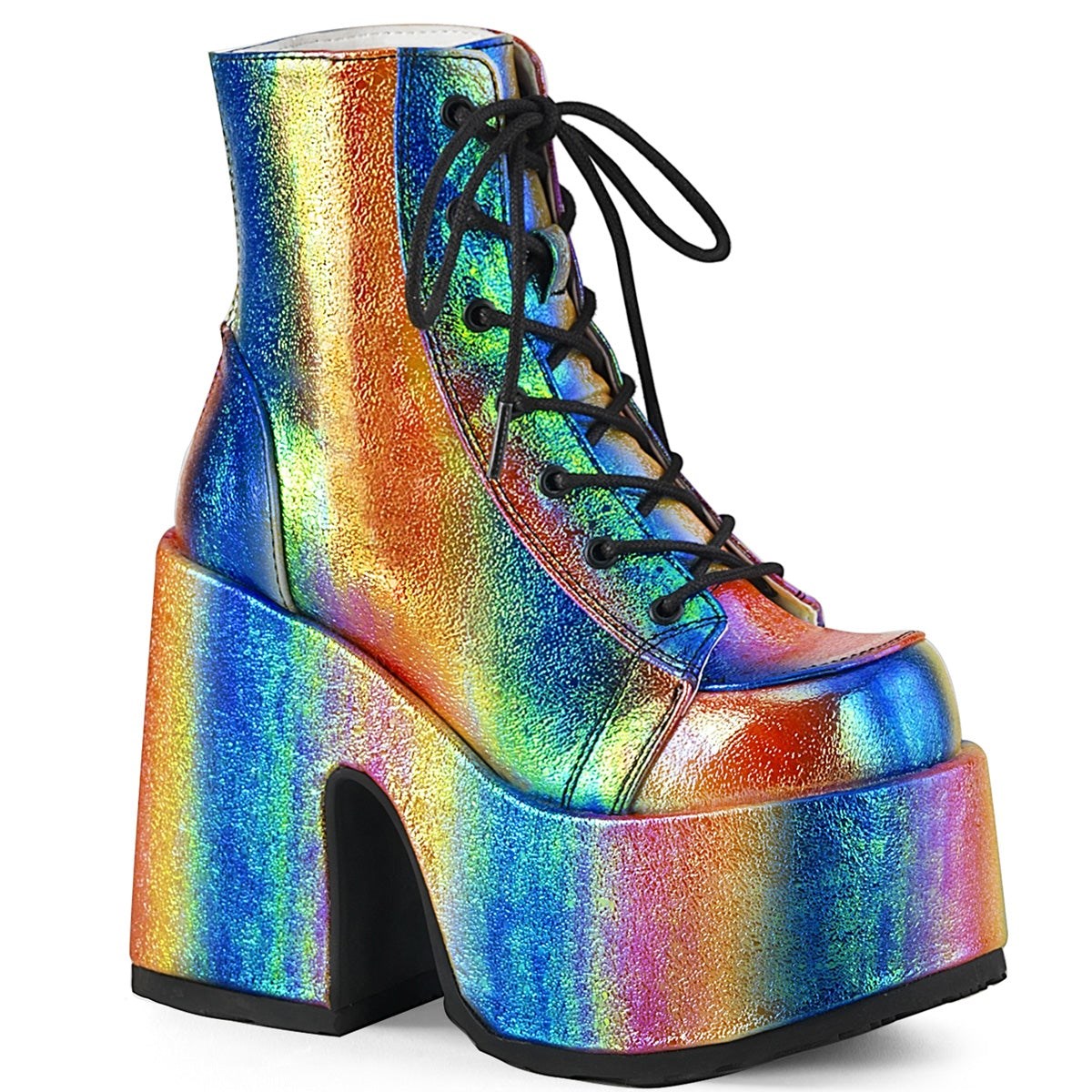 Demonia Camel-203 Rainbow Iridescent Vegan Bőr Női Bokacsizma Színes | RSZC-Ⅺ