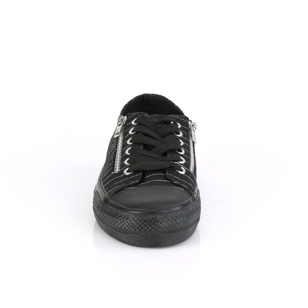 Demonia Deviant-06 Vászon Pinstripes Férfi Sneakers Fekete | RJFK-Ⅸ