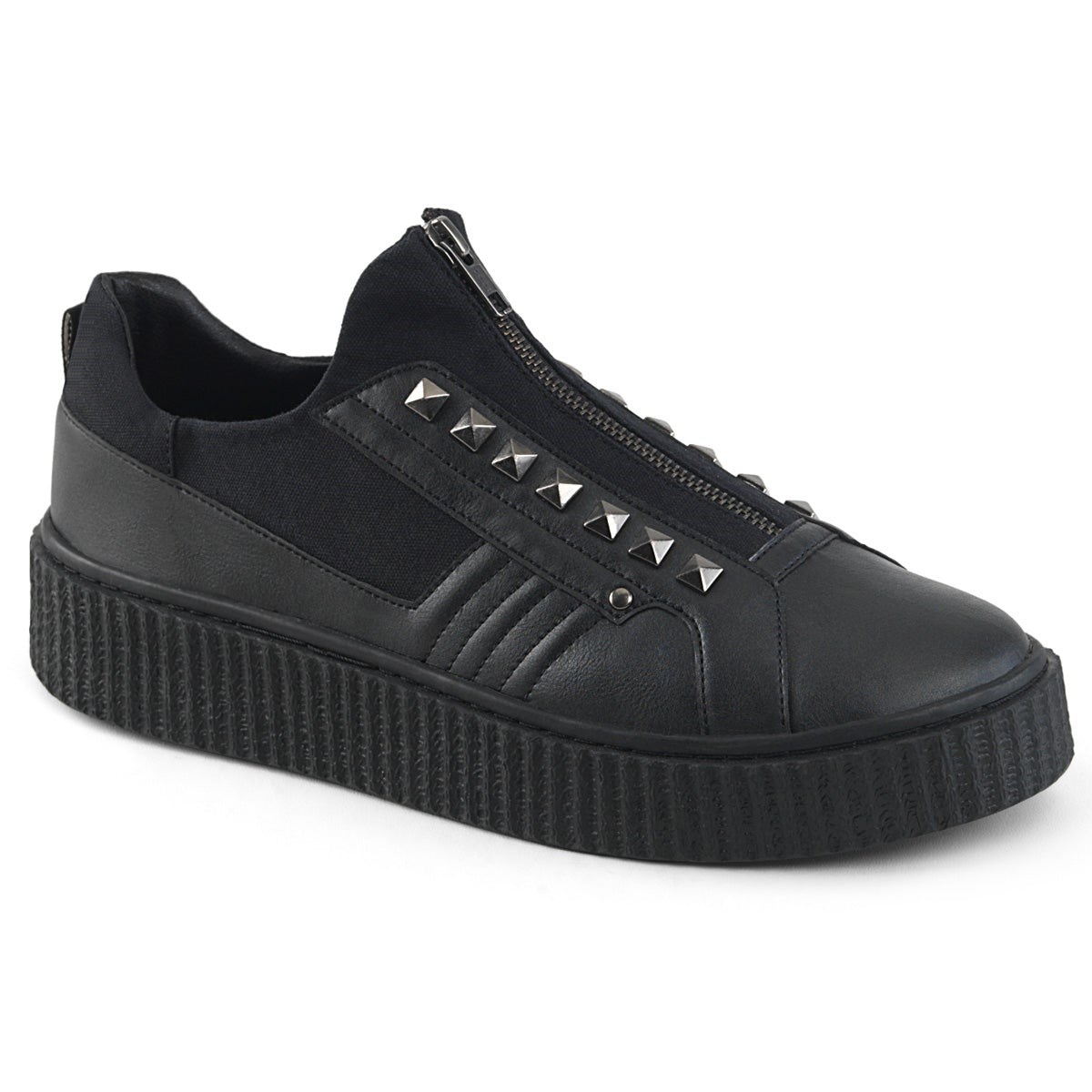 Demonia Sneeker-125 Faux Bőr Férfi Sneakers Fekete | RIAW-Ⅲ