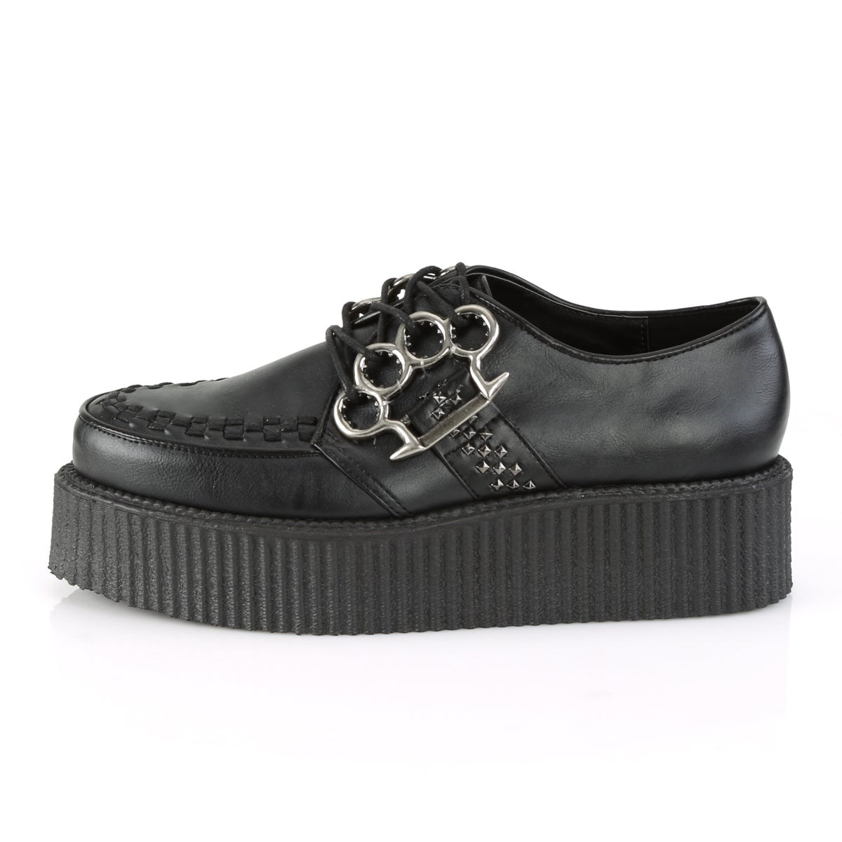 Demonia V-CREEPER-516 Vegan Bőr Női Creeper Cipő Fekete | KSDO-Ⅺ